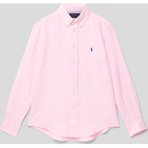 Różowa koszula dziecięca POLO RALPH LAUREN z lnu