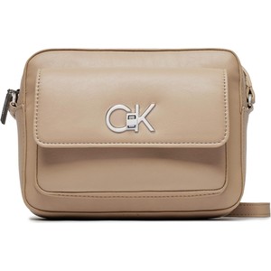 Brązowa torebka Calvin Klein w stylu casual średnia