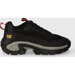 Czarne buty sportowe Caterpillar sznurowane z płaską podeszwą