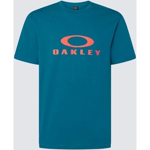 Niebieski t-shirt Oakley z krótkim rękawem w sportowym stylu