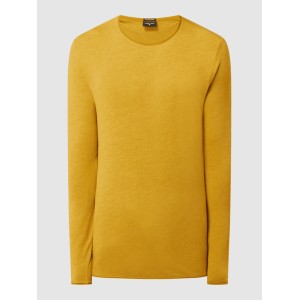 Żółty sweter Strellson w stylu casual z okrągłym dekoltem z bawełny
