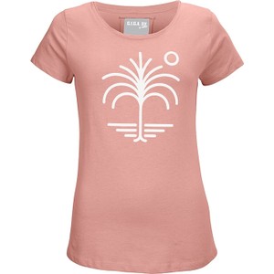 Różowy t-shirt G.i.g.a. z bawełny z krótkim rękawem w młodzieżowym stylu
