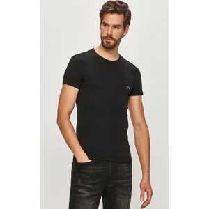 Czarny t-shirt Armani Exchange w stylu casual z dzianiny