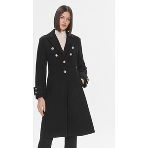 Czarny płaszcz Liu-Jo w stylu casual długi bez kaptura