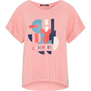 Różowy t-shirt Chiemsee z krótkim rękawem z okrągłym dekoltem