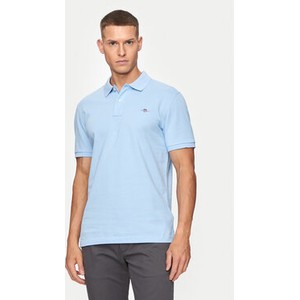 Niebieski t-shirt Gant z krótkim rękawem w stylu casual
