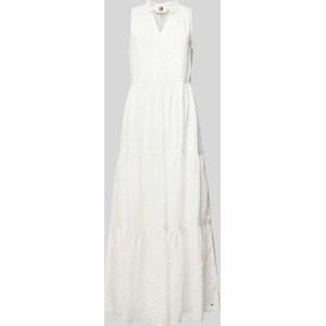 Sukienka Tommy Hilfiger rozkloszowana z bawełny z dekoltem w kształcie litery v