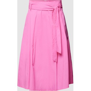 Różowa spódnica Montego z bawełny midi w stylu casual
