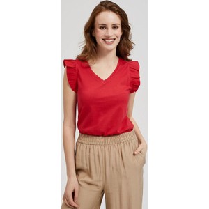 Czerwona bluzka Moodo.pl w stylu casual z bawełny
