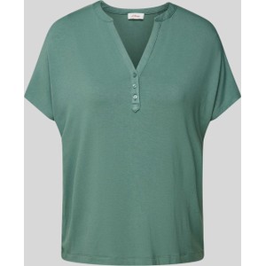 Zielona bluzka S.Oliver z krótkim rękawem w stylu casual