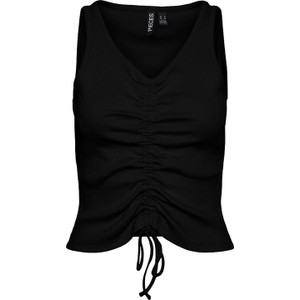 Czarna bluzka Pieces na ramiączkach z dekoltem w kształcie litery v