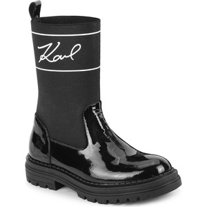 Czarne buty dziecięce zimowe Karl Lagerfeld