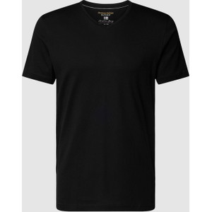 Czarny t-shirt Christian Berg z bawełny z krótkim rękawem