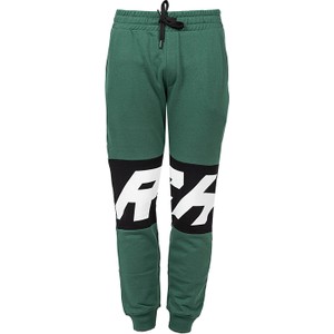 Zielone spodnie ubierzsie.com z tkaniny z nadrukiem