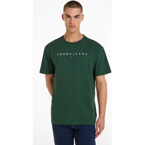 Zielony t-shirt Tommy Jeans w młodzieżowym stylu