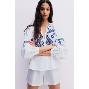 Bluzka H & M z dekoltem w kształcie litery v z tkaniny