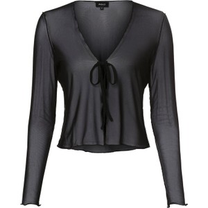 Czarna bluzka Aygill`s w stylu casual z dekoltem w kształcie litery v