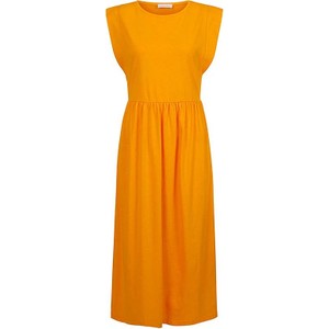 Pomarańczowa sukienka Rich & Royal z bawełny z okrągłym dekoltem w stylu casual
