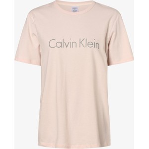 Różowy t-shirt Calvin Klein z nadrukiem w stylu casual