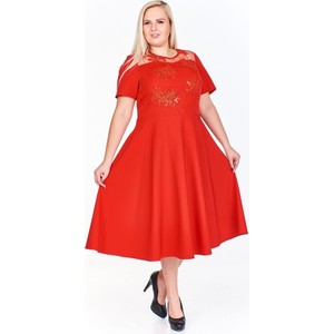 Czerwona sukienka Fokus midi