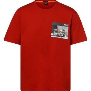Czerwony t-shirt Hugo Boss z krótkim rękawem w młodzieżowym stylu