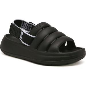 Czarne sandały UGG Australia z tkaniny z klamrami w stylu casual