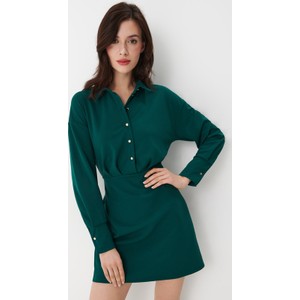 Zielona sukienka Mohito mini w stylu casual koszulowa