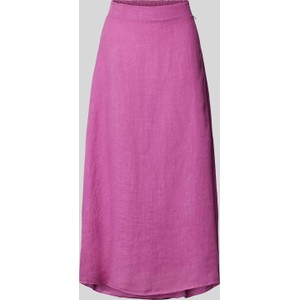 Różowa spódnica Heartkiss w stylu casual midi z lnu
