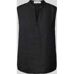 Czarna bluzka Marc O'Polo z lnu bez rękawów z dekoltem w kształcie litery v