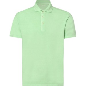 Zielona koszulka polo DENIM by Nils Sundström z krótkim rękawem z bawełny