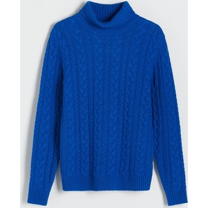 Niebieski sweter Reserved z wełny w stylu casual