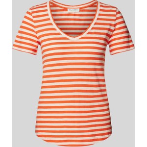 Pomarańczowy t-shirt Marc O'Polo z bawełny