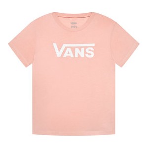 Różowa bluzka dziecięca Vans z krótkim rękawem z jeansu