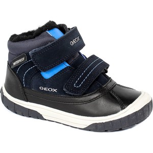 Buty dziecięce zimowe Geox ze skóry na rzepy