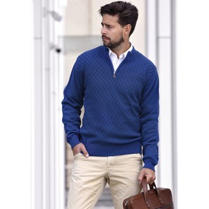 Niebieski sweter M. Lasota z bawełny
