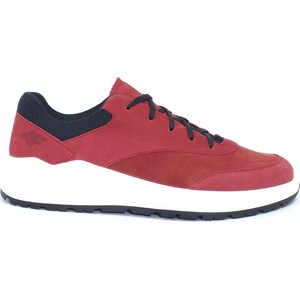 Czerwone buty sportowe 4F z nubuku sznurowane