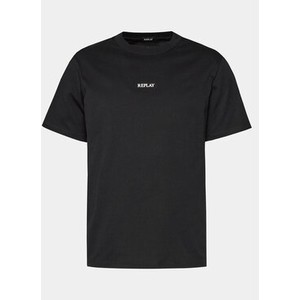 Czarny t-shirt Replay w stylu casual