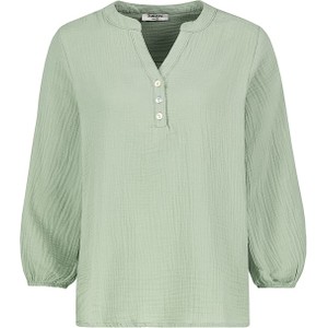 Zielona bluzka SUBLEVEL z długim rękawem z bawełny w stylu casual