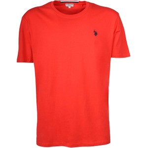 Czerwony t-shirt U.S. Polo z bawełny