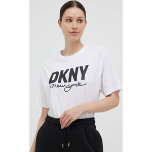 Bluzka DKNY w młodzieżowym stylu z bawełny