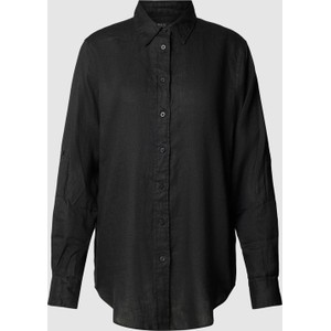 Czarna koszula Ralph Lauren w stylu casual z kołnierzykiem z lnu