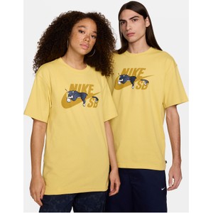 Żółty t-shirt Nike z bawełny