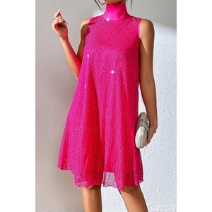 Różowa sukienka IVET bez rękawów mini