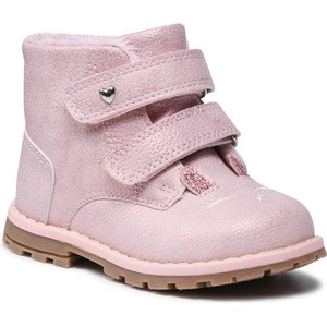 Różowe buty dziecięce zimowe Nelli Blu na rzepy