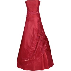 Czerwona sukienka Fokus rozkloszowana bez rękawów maxi
