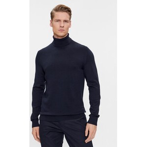 Granatowy sweter Calvin Klein w stylu casual z golfem