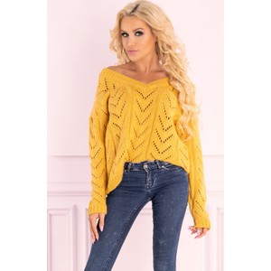 Żółty sweter MERRIBEL w stylu casual