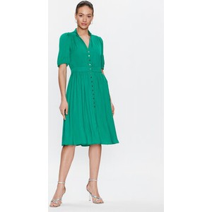 Zielona sukienka Morgan z krótkim rękawem w stylu casual midi