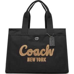 Czarna torebka Coach duża na ramię