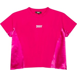 Różowa bluzka dziecięca DKNY dla dziewczynek z bawełny
